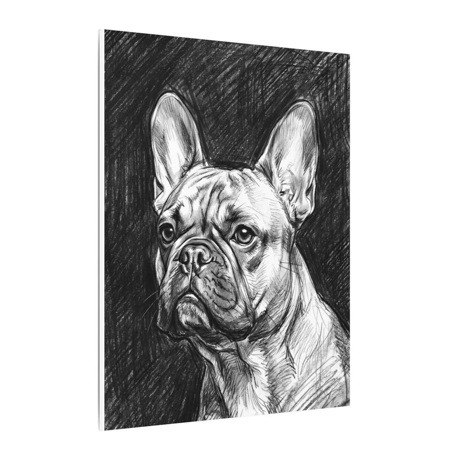 French Bulldog Charcoal canvas print by Tritan, side
