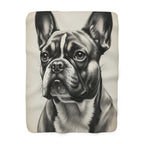 French Bulldog Charcoal Portrait Throw Blanket | Premium Dog Prints | Tritan