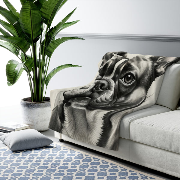 French Bulldog Charcoal Throw Blanket | Premium Dog Prints | Tritan — Lifestyle View