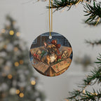 French Bulldog Christmas Storybook ceramic ornament by Tritan, context