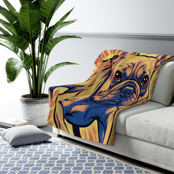 French Bulldog Comic Pop Art Throw Blanket | Premium Dog Prints | Tritan — Lifestyle View