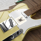 French Bulldog Graphite vinyl sticker by Tritan, on a guitar
