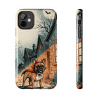 Bulldog Halloween tough phone case by Tritan, front and side