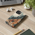 Bulldog Halloween tough phone case by Tritan, on a desk