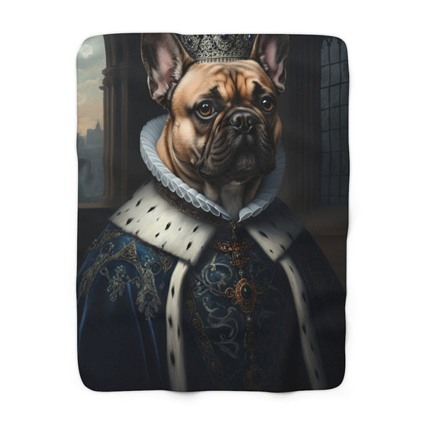French Bulldog Kings & Queens Royal Portrait Regal Throw Blanket | Premium Dog Prints | Tritan