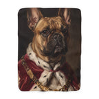 French Bulldog Kings & Queens sherpa blanket by Tritan, front
