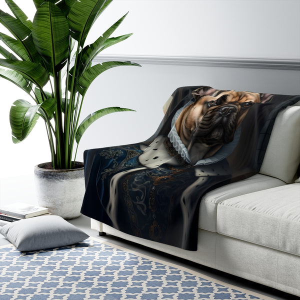 French Bulldog Kings & Queens Royal Portrait Regal Throw Blanket | Premium Dog Prints | Tritan — Lifestyle View