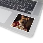 French Bulldog Kings & Queens vinyl sticker by Tritan, on a laptop