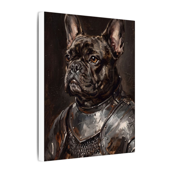 French Bulldog Medieval Knight Portrait Canvas Wall Art, Regal Dog Painting, French Bulldog Lover Gift, Stretched Canvas
