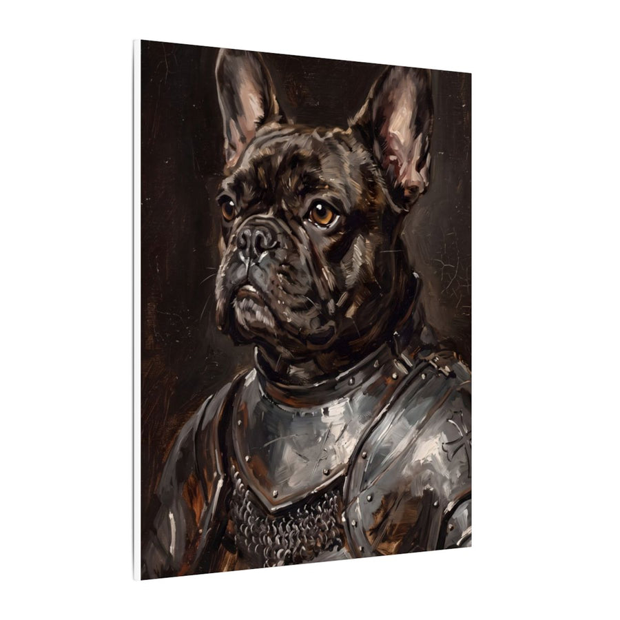 French Bulldog Medieval Knight canvas print by Tritan, side