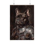 French Bulldog Medieval Knight matte poster print by Tritan, front