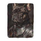 French Bulldog Medieval Knight sherpa blanket by Tritan, front