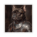 French Bulldog Medieval Knight vinyl sticker by Tritan, front