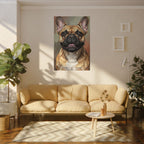French Bulldog Oil Portrait canvas print by Tritan, sofa wall