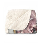 French Bulldog Oil Portrait sherpa blanket by Tritan, folded