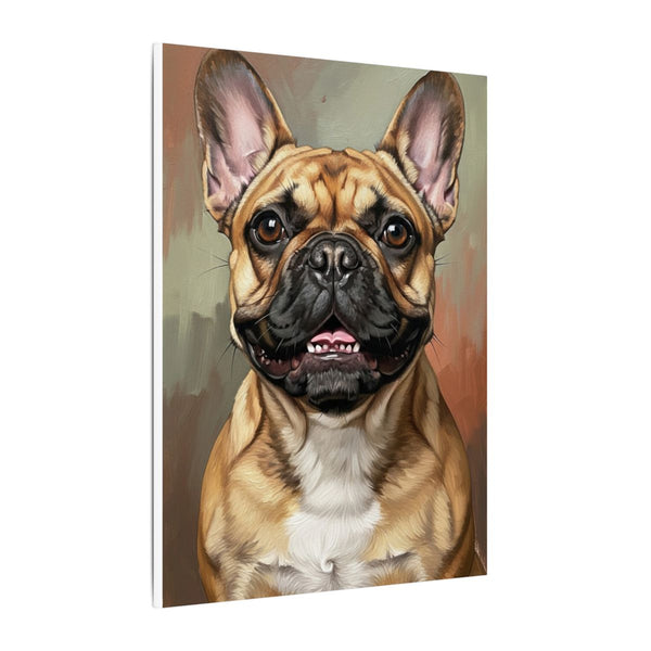 French Bulldog Oil Portrait Stretched Canvas | Frenchie Wall Art Decor | Warm Dog Art Print | Pet Lover Gift