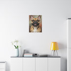 French Bulldog Oil Portrait Stretched Canvas | Frenchie Wall Art Decor | Warm Dog Art Print | Pet Lover Gift