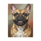 French Bulldog Oil Portrait Stretched Canvas | Frenchie Wall Art Decor | Warm Dog Art Print | Pet Lover Gift