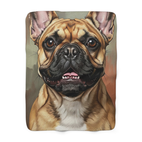 French Bulldog Oil Portrait Warm Throw Blanket | Premium Dog Prints | Tritan