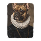 French Bulldog Renaissance Royal sherpa blanket by Tritan, front