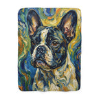 French Bulldog Post-Impressionist sherpa blanket by Tritan, front