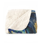 French Bulldog Post-Impressionist sherpa blanket by Tritan, folded