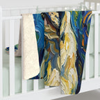 French Bulldog Post-Impressionist sherpa blanket by Tritan, on bed