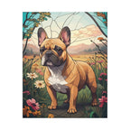 French Bulldog Stained Glass canvas print by Tritan, front