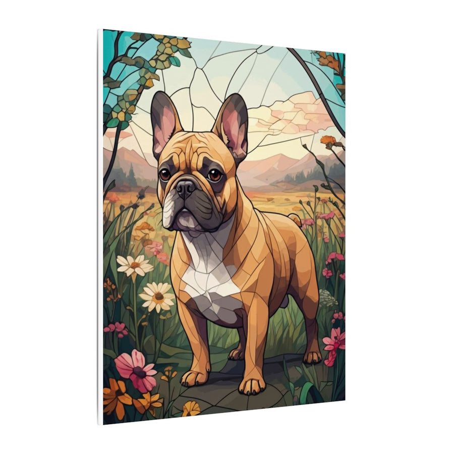 French Bulldog Stained Glass canvas print by Tritan, side