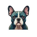 French Bulldog Low Poly vinyl sticker by Tritan, front