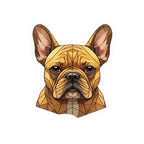 French Bulldog Low Poly vinyl sticker by Tritan, front