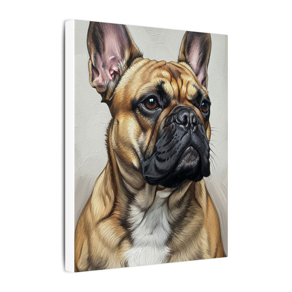 French Bulldog Wall Art Canvas Print - Regal Frenchie Oil Portrait - Dog Lover Gift - Pet Owner Home Decor