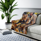 French Bulldog Watercolor sherpa blanket by Tritan, on sofa