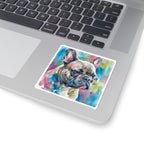 French Bulldog Watercolor vinyl sticker by Tritan, on a laptop