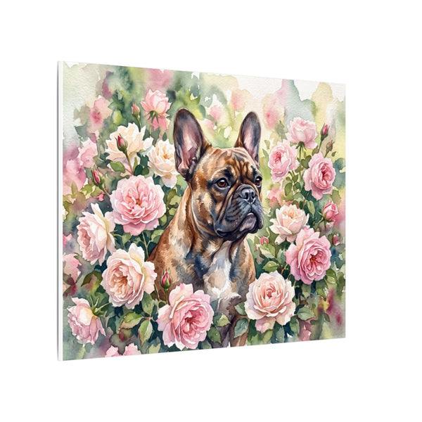 French Bulldog Watercolor Canvas Wall Art, Frenchie Dog Lover Gift, Cute Pet Art Print, Modern Animal Home Decor, Ready To Hang Decor