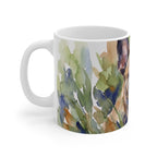 French Bulldog Watercolor ceramic mug by Tritan, left handle