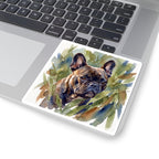 French Bulldog Watercolor vinyl sticker by Tritan, on a laptop