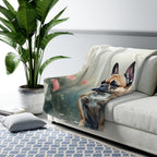 French Bulldog Watercolor Rain Garden Throw Blanket | Premium Dog Prints | Tritan