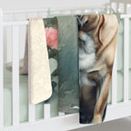 French Bulldog Watercolor Rain Garden Throw Blanket | Premium Dog Prints | Tritan