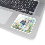 French Bulldog Watercolor vinyl sticker by Tritan, on a laptop