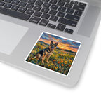 German Shepherd Acrylic vinyl sticker by Tritan, on a laptop