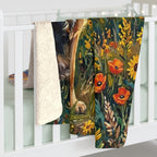 German Shepherd Acrylic sherpa blanket by Tritan, on bed