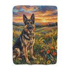 German Shepherd Acrylic sherpa blanket by Tritan, front