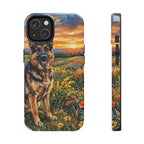 German Shepherd Acrylic tough phone case by Tritan, front and side