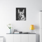 German Shepherd Charcoal canvas print by Tritan, desk wall