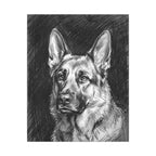 German Shepherd Charcoal canvas print by Tritan, front
