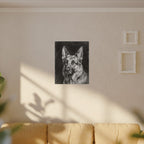 German Shepherd Charcoal canvas print by Tritan, sofa wall