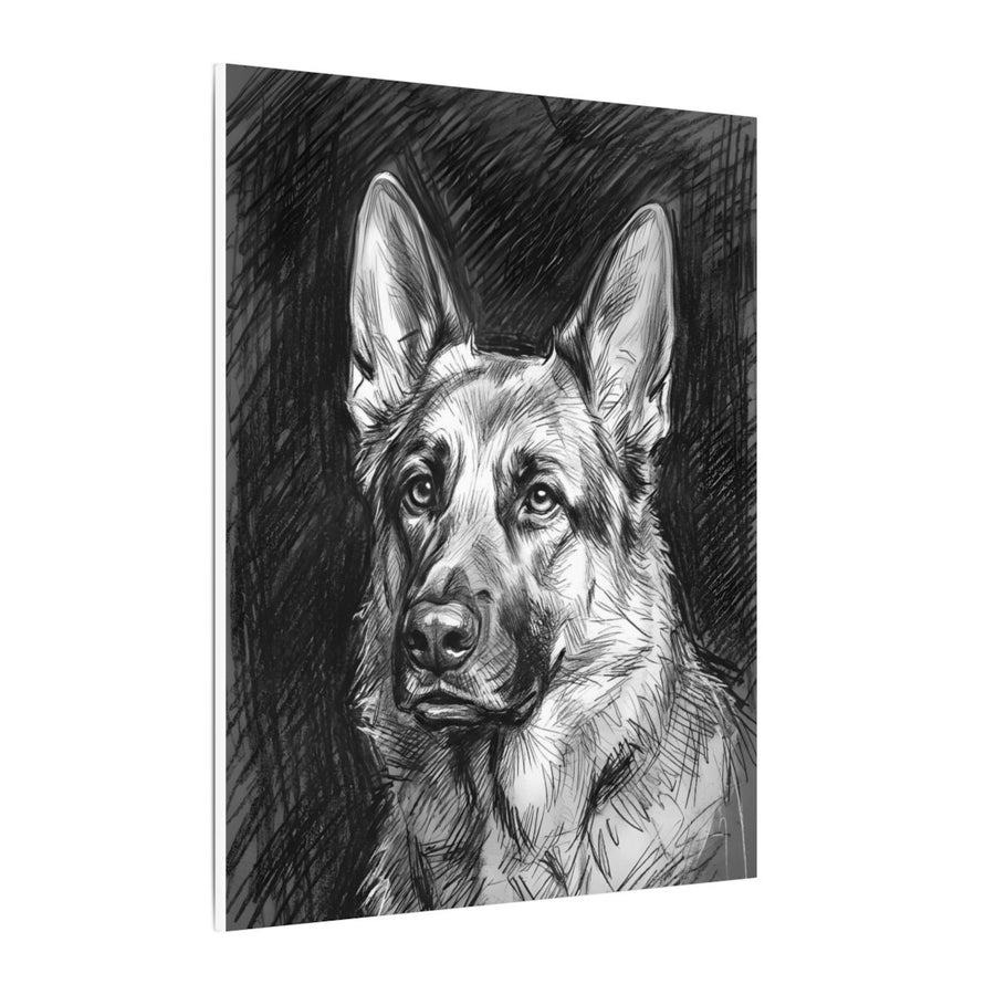 German Shepherd Charcoal canvas print by Tritan, side