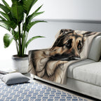 German Shepherd Charcoal Portrait Throw Blanket | Premium Dog Prints | Tritan