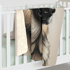 German Shepherd Charcoal Portrait Throw Blanket | Premium Dog Prints | Tritan